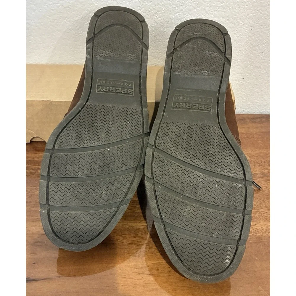 Sperry Top Sider Leeward 2-Eye Boat Shoes Men 10.5M Casual Lace Up Leather Brown